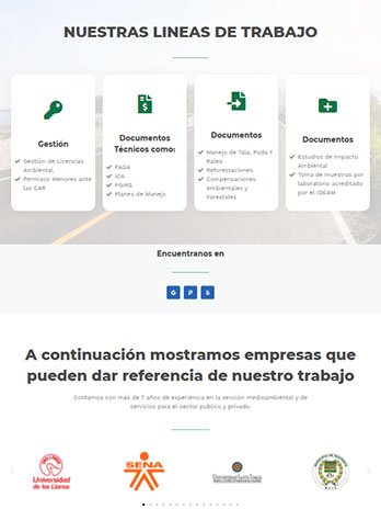 Captura del sitio de Green Work