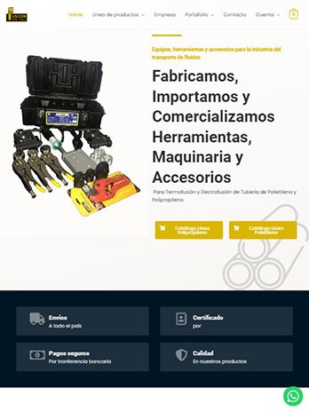 Captura del primer sitio de Fusion Pipe Tools, publicado en 2021