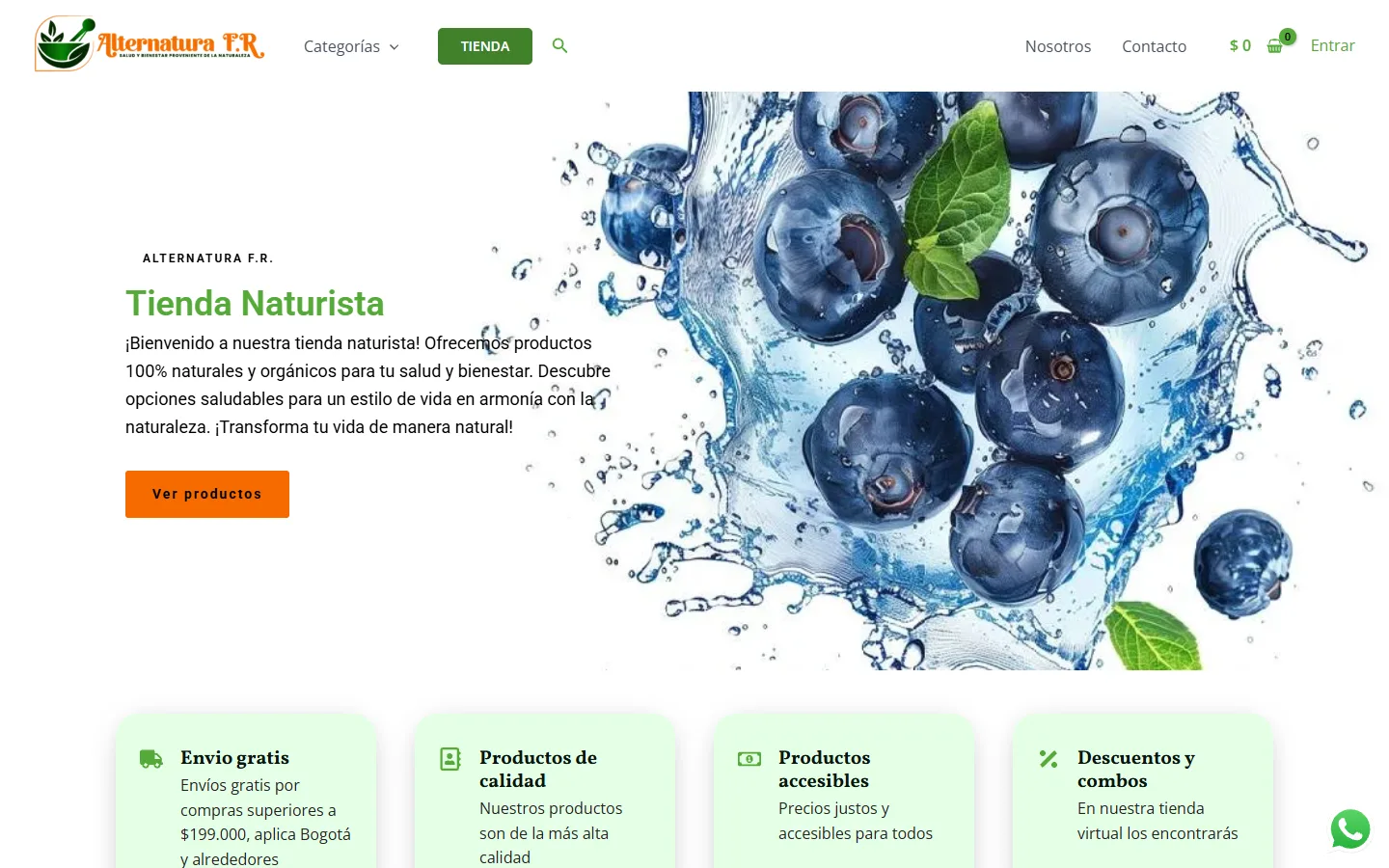 Captura del sitio de Alternatura
