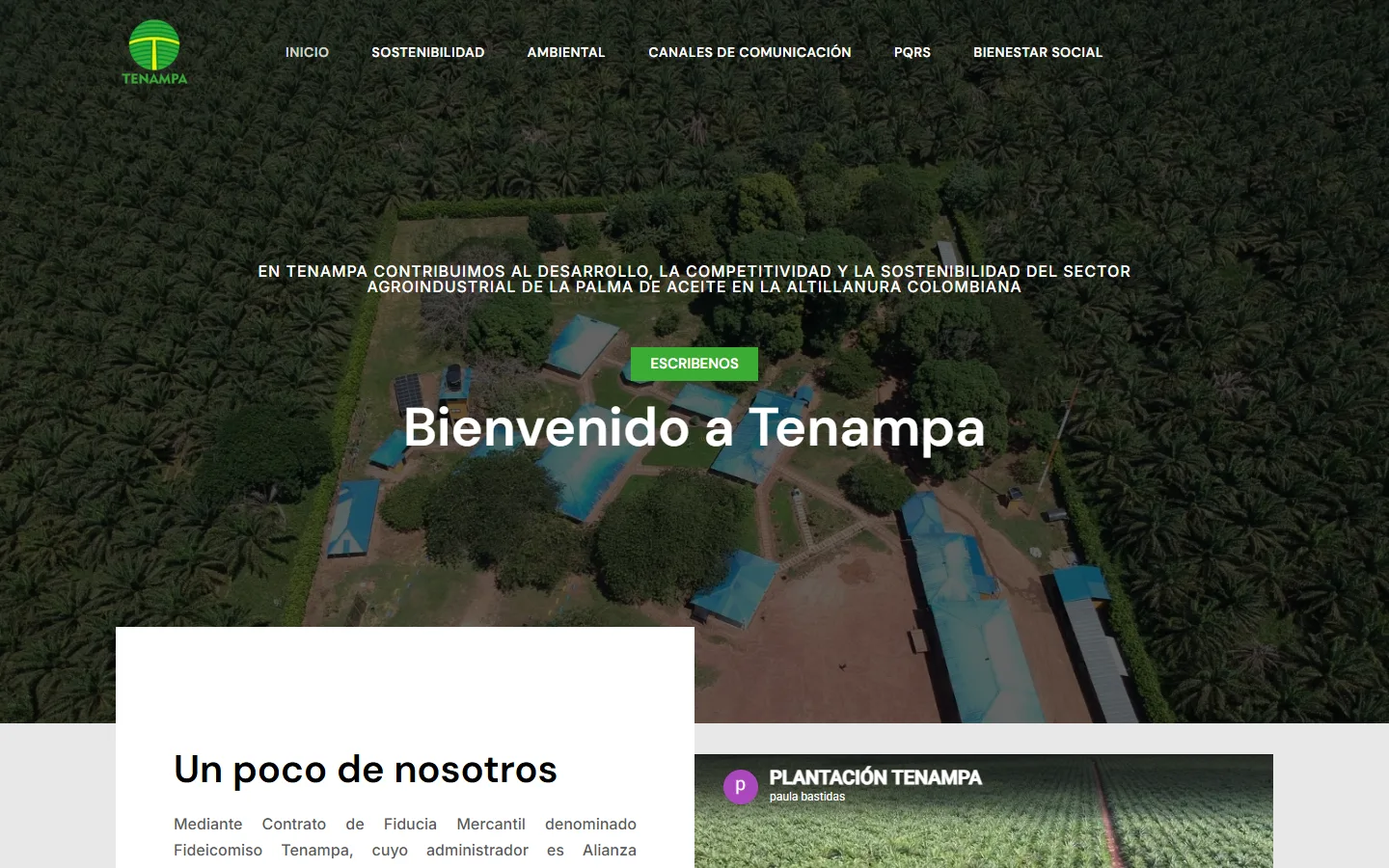 Captura del sitio de Plantación Tenampa